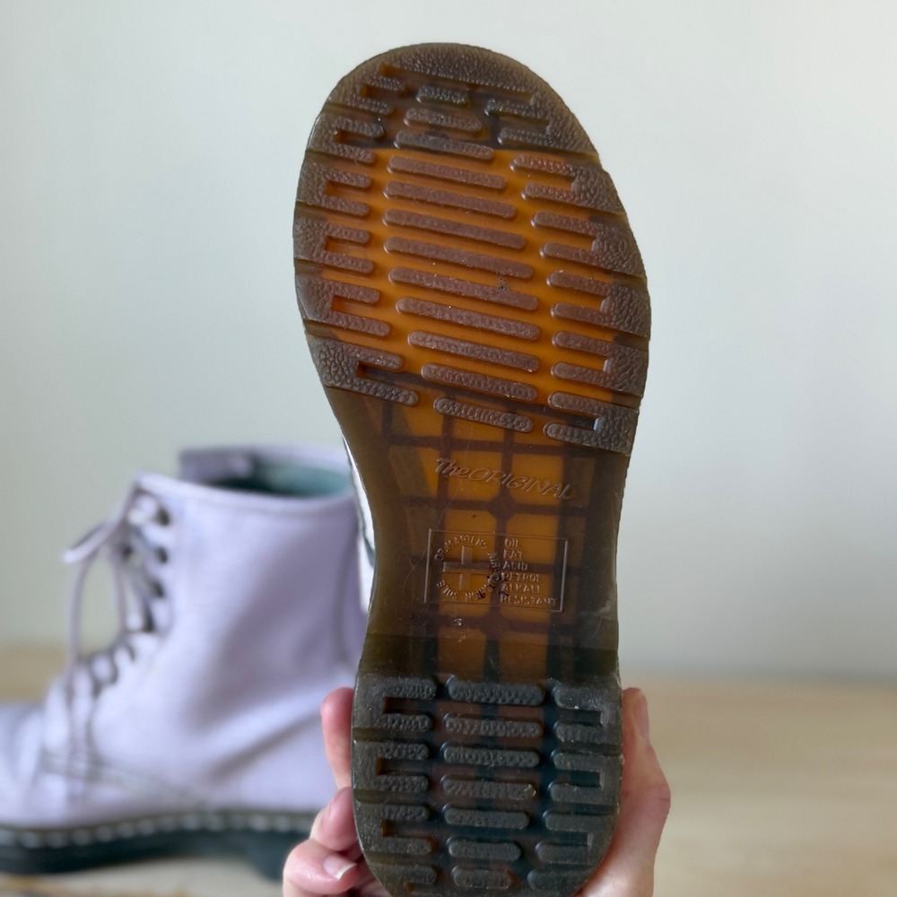 Dr. Martens Lilac Leather Combat Boots - Picture 6 of 14
